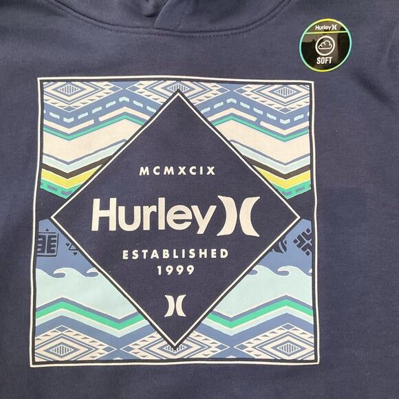 Hurley Boys Youth Navy Blue Hoodie Size Large NEW - Picture 4 of 9